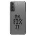 DistinctInk Clear Shockproof Hybrid Case for Galaxy S21+ PLUS 5G (6.7 Screen) - TPU Bumper Acrylic Back Tempered Glass Screen Protector - Mr. Fix It Wrench