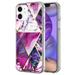 Apple iPhone 12 Mini /5.4 Phone Case Marble Pattern Hybrid Bumper Shiny TPU Silicone Rugged Cover Slim Thin Case Purple Pink Marbling for iPhone 12 Mini