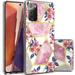 CoverON Samsung Galaxy Note 20 Phone Case Slim Lightweight Scratch Resistant Glossy Cover bumper Grip Marble Glitter Flower