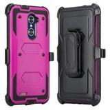 ZTE Blade X Max ZTE Carry ZTE ZMAX Pro Case ZTE Grand X Max 2 Case Imperial Max Case Rugged [Shock Proof] Heavy Duty Belt Clip Holster with Built In Screen Protector - Purple/Black