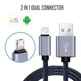 Unitron World 2 in 1 Multi Micro USB Lightning Charging Cable 3ft
