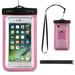 Universal Waterproof Case IPX8 Universal Waterproof Case Underwater Dry Bag Compatible iPhone 11/XS Max/XR/X/8/8Plus/7Plus Galaxy S10/S9/Note 9 Up To 6 -Pink