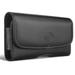 Verizon Samsung Gusto 2 / Gusto 3 Premium High Quality Black Horizontal Leather Case Pouch Holster with Belt Clip and Belt Loops