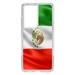 DistinctInk Clear Shockproof Hybrid Case for Galaxy S21 ULTRA 5G (6.8 Screen) - TPU Bumper Acrylic Back Tempered Glass Screen Protector - Red White Green Mexican Flag Mexico
