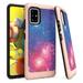 Capsule Case Compatible Galaxy A51 5G [Cute Women Girly Design Slim Thin Fit Soft Grip Carbon Protective Baby Pink Phone Case Cover] for Samsung Galaxy A51 5G SM-A516U (Space Stars)