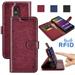 LG Stylo 5 Case LG Stylo 5 / Stylo 5V / Stylo 5 Plus Wallet Case Takfox [RFID Blocking] Secure PU Leather Cover Card Slots ID Credit Card Holder Carrying Magnetic Flip Phone Case Kickstand - Red