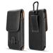 5.5 Universal Large Phone Wallet Pouch Vertical Leather Flip Case Holster Belt Loop with Card Holder + Carabiner Hook BLACK Cover For LG K10 / K8 / G6 / G5 /K20 Plus / LV5 /Stylo 4 /Stylo 3