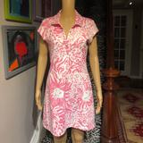 Lilly Pulitzer Dresses | Lily Pulitzer Medium Pink/White Floral Dress | Color: Pink/White | Size: M