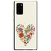 DistinctInk Case for Samsung Galaxy Note 20 ULTRA (6.9 Screen) - Custom Ultra Slim Thin Hard Black Plastic Cover - Spring Collection - Floral Heart Green Red