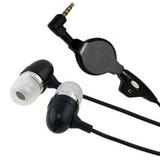 Retractable Headset Hands-free Earphones w Mic Metal Earbuds Headphones In-Ear Wired [3.5mm] [Black] Y3O for LG X Venture - Microsoft Lumia 650 950 Surface 2 3 10.8 Pro 2 3 4 - Motorola Droid Maxx 2