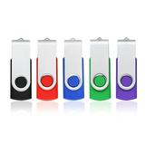 KOOTION 5 Pack 8GB USB 2.0 Flash Drive Thumb Drives Memory Stick 5 Mixed Colors: Black Blue Green Purple Red