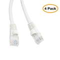 eDragon CAT5E White Hi-Speed LAN Ethernet Patch Cable Snagless/Molded Boot 7 Feet Pack of 4