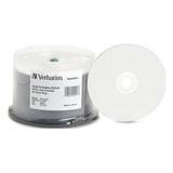 Verbatim Inkjet Printable DVD+R Discs 4.7 GB 16X Spindle White 50 Pack