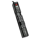 Tripp Lite 6 Rotatable Outlet Surge Protector Power Strip 8ft Cord Two USB Black $50 000 INSURANCE (TLP608RUSBB)