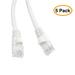 eDragon CAT5E White Hi-Speed LAN Ethernet Patch Cable Snagless/Molded Boot 20 Feet Pack of 5