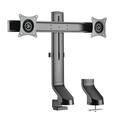 Tripp Lite Dual-display Monitor Arm With Desk Clamp And Grommet Height Adjustable 17 To 27 Monitors Mounting Kit For 2 Lcd Displays Steel Black Screen Size: 17 -27 Clamp Mountable