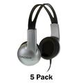 5 Pack Koss UR-10 Closed-ear Adjustable Stereo Headphones