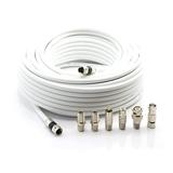 THE CIMPLE CO - 150 RG6 White & 6 Universal Coaxial Cable Connector Ends - F81 RCA BNC Adapters
