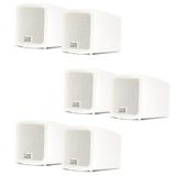 Acoustic Audio AA321W Mountable Indoor Speakers 1200 Watts White Bookshelf 3 Pair Pack AA321W-3Pr