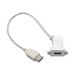 Tripp Lite USB 2.0 All-in-One Keystone/Panel Mount Coupler Cable (F/F) Angled Connector White 1 ft. (0.31 m)