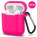 AirPods Case AirPods 2 Case AirPods Protective Soft Silicone Accessories Kit Case for Apple AirPods 1st/2nd Charging Case [Not for Wireless Charging Case] Hot Pink