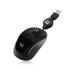 Adesso iMouse S8B - USB Illuminated Retractable Mini Mouse - Optical - Cable - Black - USB 2.0 - 1600 dpi - Desktop Computer - Scroll Wheel - 3 Button(s) - Symmetrical