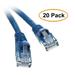 eDragon Cat5e Blue Ethernet Patch Cable Snagless/Molded Boot 4 Feet 20 Pack