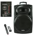 beFree Sound 15 Inch Woofer Portable Bluetooth Powered PA Tailgate Party Rechargeable Speaker