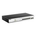 D-Link 10-Port Gigabit Smart Managed PoE+ Switch | 8 PoE+ Ports (130W) + 2 SFP Ports | L2+ | VLANs | Web Managed | Surveillance Mode | Desktop or Rackmount | Fanless | NDAA Compliant (DGS-1210-10MP)