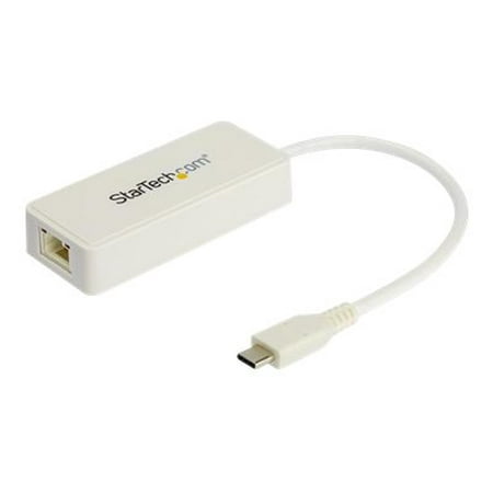 StarTech USB C to Gigabit Ethernet Adapter w/USB APort US1GC301AUW White