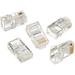 IDEAL 8-Position 8-Contact Round Solid RJ45 Modular Plugs Network Male 0.75 Clear Card Of 25 Plugs