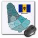 3dRose 8 x 8 x 0.25 Inches Mouse Pad Flag and Map of Barbados with Map Colored and All Administrative Divisions Labeled (mp_128278_1)
