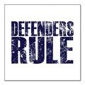 DistinctInk Custom Bumper Sticker - 10 x 10 Decorative Decal - White Background - Defenders Rule