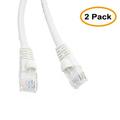 eDragon CAT5E Hi-Speed LAN Ethernet Patch Cable Snagless/Molded Boot 4 Feet White Pack of 2