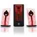 GOgroove BassPULSE Red LED Computer Speaker System with Powered Subwoofer for Desktops Laptops Tablets MP3 Players Home Theaters & More
