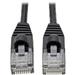 Tripp Lite Cat6a Gigabit Snagless Molded Slim UTP Network Patch Cable (RJ45 M/M) Black 6 ft.