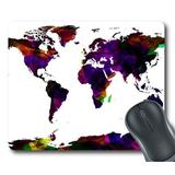 GCKG Art World Map Mouse Pad Personalized Unique Rectangle Gaming Mousepad 9.84 (L) x 7.87 (W)