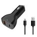 Micro USB Truck Car Charger UrbanX 63W Fast USB Car Charger PD3.0 & QC4.0 Dual Port Car Adapter with LED Display and Fast Micro Usb Cable for Asus Zenfone Go ZB551KL