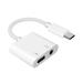 Dual Type-C (USB-C) to 3.5mm Headphone Jack Audio Converter and Charger Adapter Dongle Cable and Atom Wipe Compatible with Samsung Galaxy S20 S20+ Plus S20 Ultra