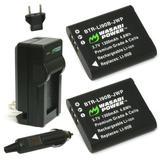 Wasabi Power Battery (2-Pack) and Charger for Olympus LI-90B LI-92B