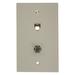 Leviton 40258-T Light Almond Combination Telephone Jack and F-Connector Wall Plate