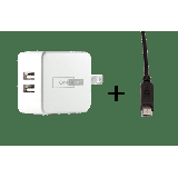 OMNIHIL Replacement 2-Port USB Charger+MICRO-USB for KEF SPACE ONE Wireless