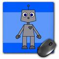 3dRose Cute Robot Blue Background - Mouse Pad 8 by 8-inch (mp_10842_1)