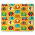 Jungle Mouse Pad Elephants Ornate Details Cartoon Jungle Mammal Thailand Zoo Animal Rectangle Non-Slip Rubber Mousepad Multicolor by Ambesonne