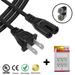 AC Power Cord Cable Plug for Pioneer DVD DVR 2 Prong Flat Fig 8 (Specific Models Only) PLUS 6 Outlet Wall Tap - 1 ft