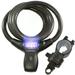 Lumintrail LK21051 Bike Combination Cable Lock w/ LED Illumination & Mounting Bracket BLACK