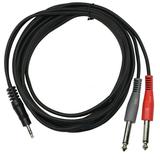 HQRP 1/8 TRS to Dual 1/4 TS Cable for Behringer Ultrabass BX4410A BX4210A Speakers 10 ft