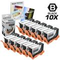 LD Compatible Dell Series 33/34 331-7377 Set of 10 Black Cartridges for the V525W and W725W s + Free 20 Pack of LD Brand 4x6 Photo Paper
