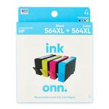 onn. Remanufactured HP 564XL Black and 564XL Color Ink 4 Cartridges