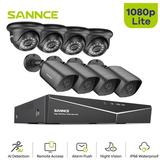 SANNCE 8CH 1080P HD DVR 8pcs 1080P IR outdoor CCTV Home Security System Bullet/Dome Cameras Surveillance Video Kits with Motion Detection with 1TB Hard Drive Disk